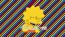 a colorful striped background with lisa simpson and the word youraverage