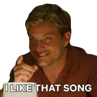 a man says i like that song while pointing at the camera