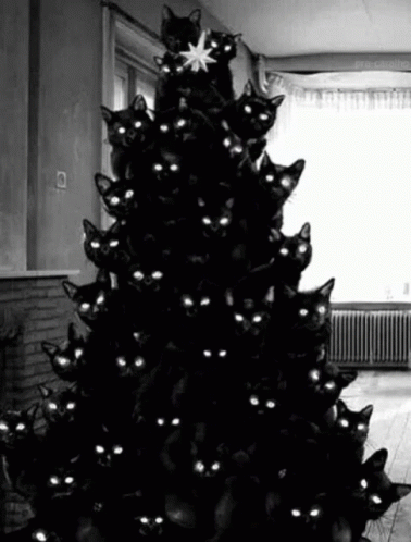 christmas tree gif black and white
