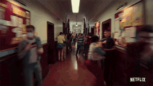 hallway corridor passageway students school