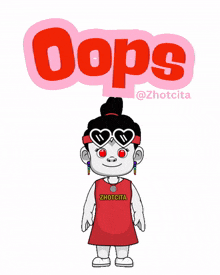 a cartoon character wearing sunglasses and a shirt that says ' zhotcita '