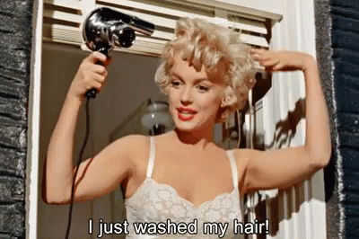 Marilyn Monroe Hairdryer GIF - Marilyn Monroe Hairdryer Washed GIFs