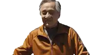 a man wearing a jacket with the letter w on the sleeves