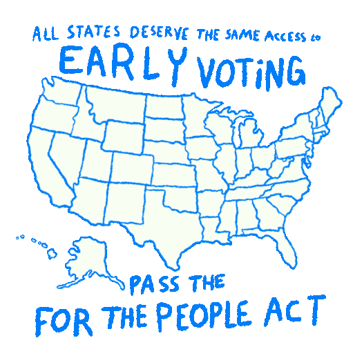 All States Deserve The Same Access Early Voting Sticker - All States Deserve The Same Access Early Voting Pass The For The People Act Stickers