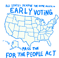 All States Deserve The Same Access Early Voting Sticker - All States Deserve The Same Access Early Voting Pass The For The People Act Stickers
