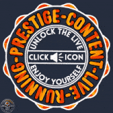 a logo that says prestige content running enjoy yourself