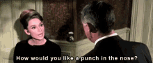 How Would You Like A Punch In The Nose Audrey Hepburn GIF