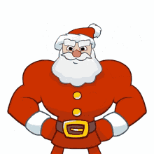 muscular santa claus om nom and cut the rope buff strong