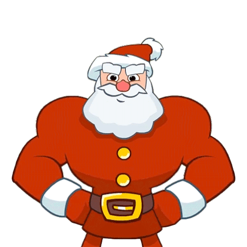 Muscular Santa Claus Sticker - Muscular Santa Claus Om Nom And Cut The Rope Stickers