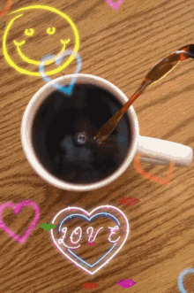 Good Morning Hearts GIF - Good Morning Hearts Coffee GIFs