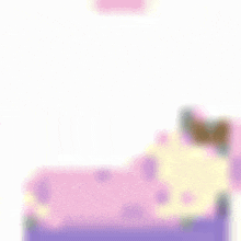 a pixel art drawing of a house with a pink roof and a purple roof .
