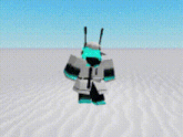 a minecraft character with a skull on his head is standing in the middle of a desert .