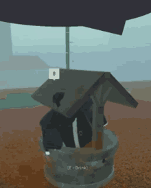 a cartoon drawing of a birdhouse with the words e drink written on it