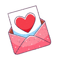 a pink envelope with a heart shaped card inside of it