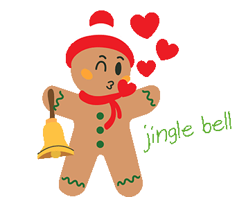 Gingerbread Jingle Bells Sticker - Gingerbread Jingle Bells Gingerbread Man Stickers