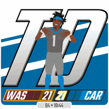 a drawing of a football player with the number 1 on his jersey
