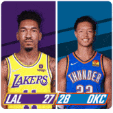 Los Angeles Lakers (27) Vs. Oklahoma City Thunder (28) First-second Period Break GIF - Nba Basketball Nba 2021 GIFs