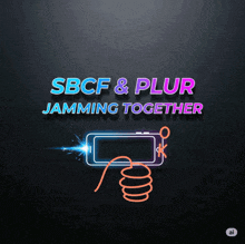 an advertisement for sbfc & plur jamming together