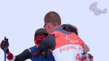 Group Hug Para Cross Country Skiing GIF - Group Hug Para Cross Country Skiing Canada GIFs