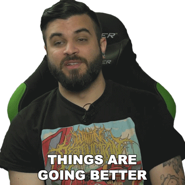 Things Are Going Better Than They Ever Have Before Andrew Baena Sticker - Things Are Going Better Than They Ever Have Before Andrew Baena Things Are Going Better Now Stickers