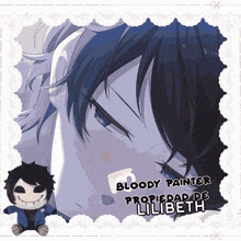 a picture of a boy with the words bloody painter written on it