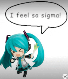 a cartoon character with a speech bubble saying i feel so sigma