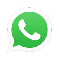 a green circle with a white phone icon inside of it on a white background