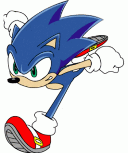 sonic the hedgehog running super fast