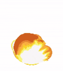 a pixel art illustration of a large explosion with smoke coming out of it