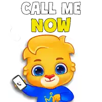 a cartoon character holding a cell phone with the words call me now written above him