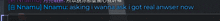 a blurry image of a text message that says " i wanna ask i got real anuser now "