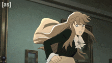 a cartoon of a girl with the word [ as ] on the bottom
