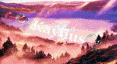 a painting of a lake with the name kaylius written on the bottom