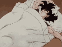 goku anime tired sleeping