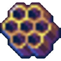a pixel art drawing of a honeycomb on a white background