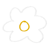 a drawing of a flower with a yellow center