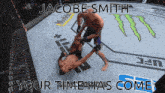 jacobe smith is fighting another fighter in a boxing ring