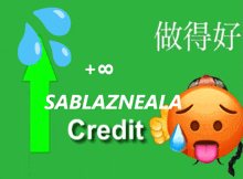 a green background with a sad smiley face and the words sablazaneala credit