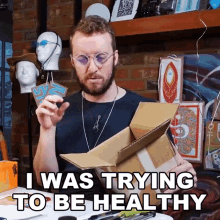 I Was Trying To Be Healthy Peter Deligdisch GIF
