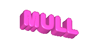 a 3d rendering of the word mull in pink on a white background