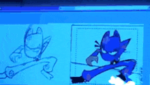 a drawing of a cat and a drawing of a ninja cat