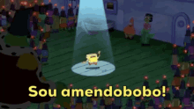 Amendobobo Bob Sponja GIF - Sponge Bob Singing Spotlight GIFs