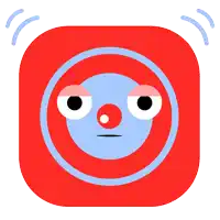 a cartoon illustration of a clown with a red nose