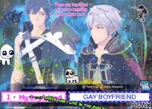 a screenshot of a video game that says i love my boyfriend