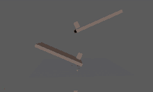 a computer generated image of a person 's face on a seesaw with the word jump at the bottom right