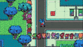 a video game shows a bunch of animals walking down the street