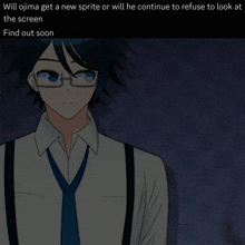 a picture of a man with glasses and suspenders with the caption will ojima get a new sprite or will he continue to refuse
