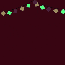arabic writing on a dark background with a string of squares