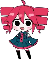 a cartoon drawing of a girl with red hair