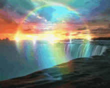 fantasy rainbow waterfall